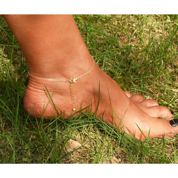 MOLEVY Ankle Bracelets for Women 14K Gold Plated Anklet Silver Anklets Waterproo - Picture 8 of 8